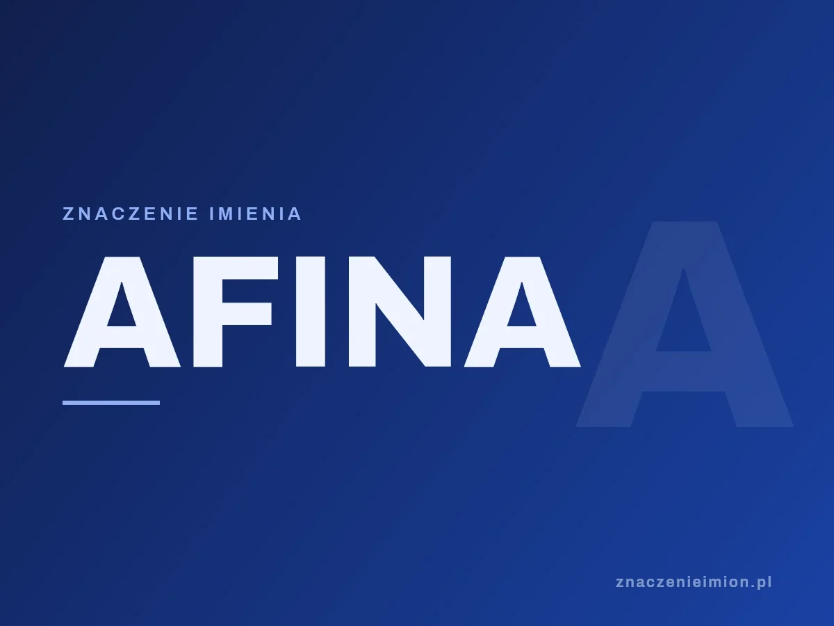 Imię Afina — grafika z serii znaczenie imion, znaczenieimion.pl.