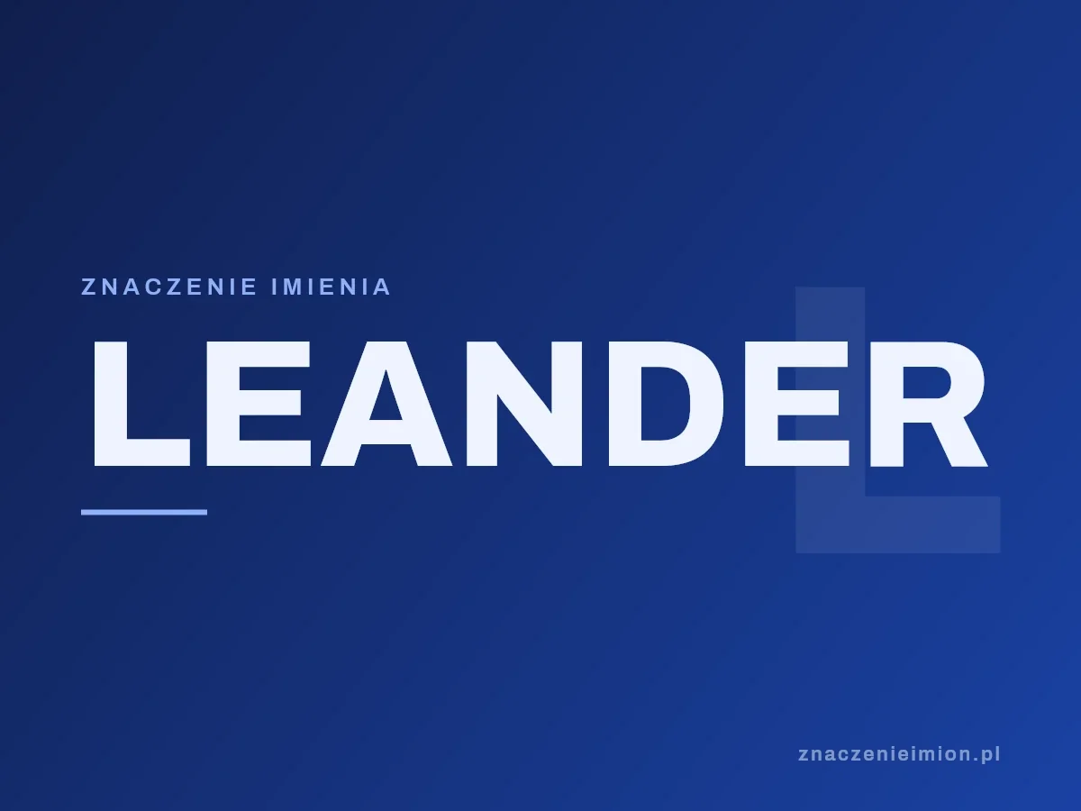 Imię Leander — grafika z serii znaczenie imion, znaczenieimion.pl.