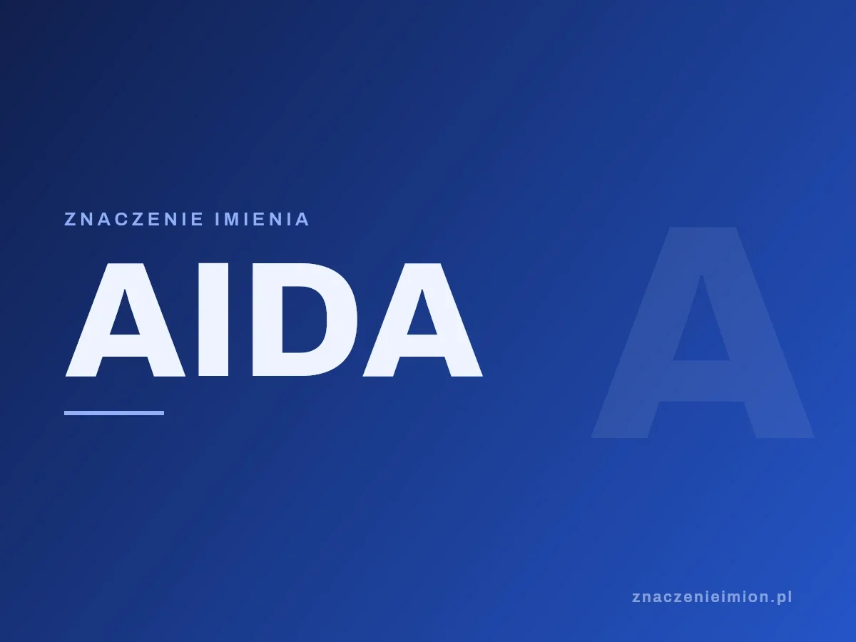 Imię Aida — grafika z serii znaczenie imion, znaczenieimion.pl.