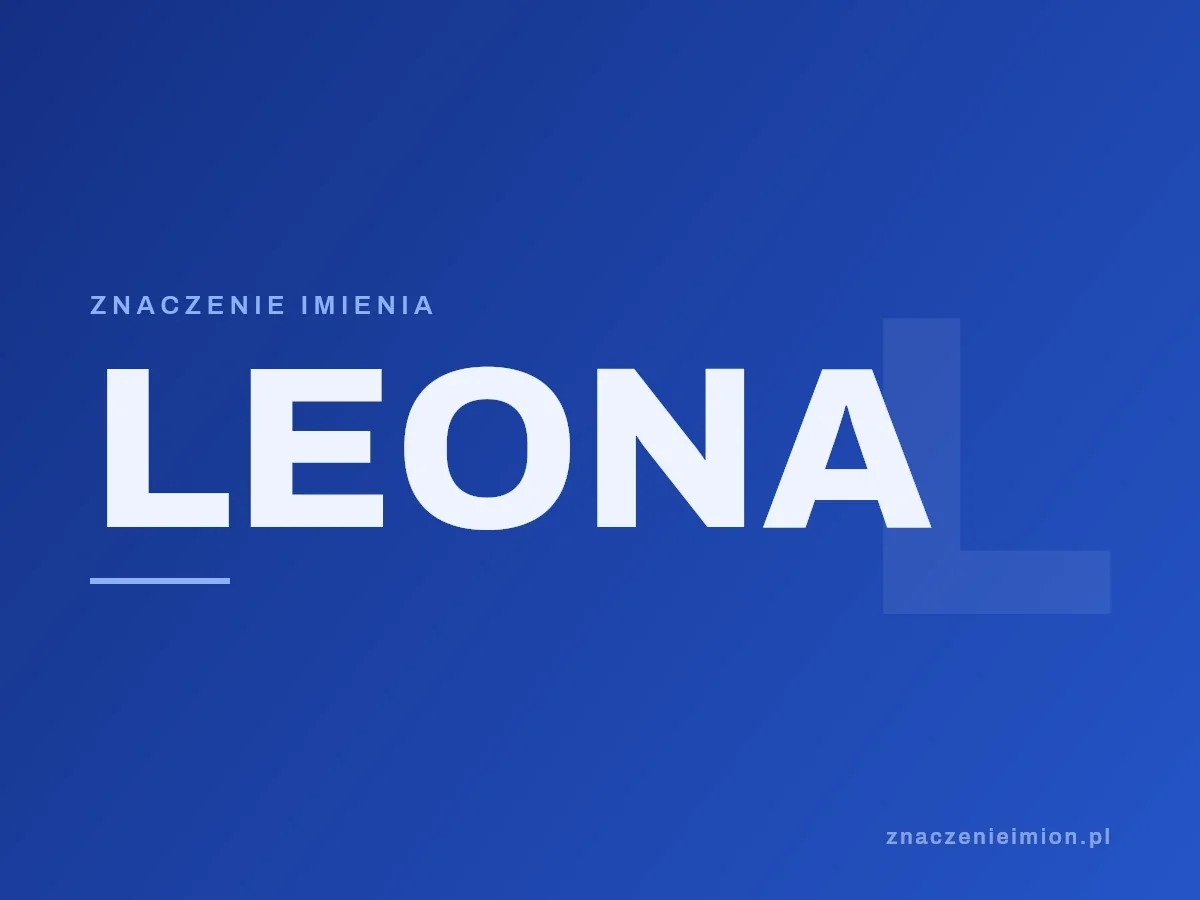 Imię Leona — grafika z serii znaczenie imion, znaczenieimion.pl.
