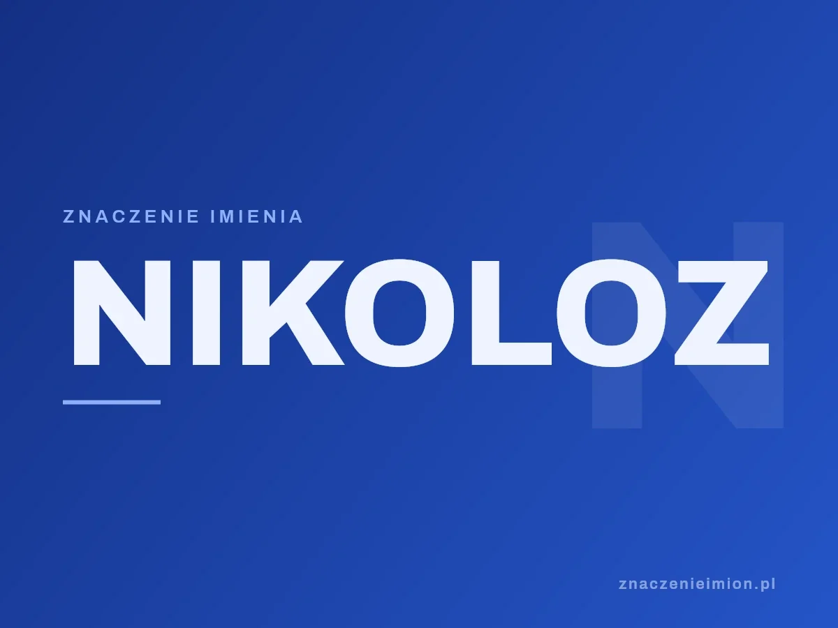 Imię Nikoloz — grafika z serii znaczenie imion, znaczenieimion.pl.