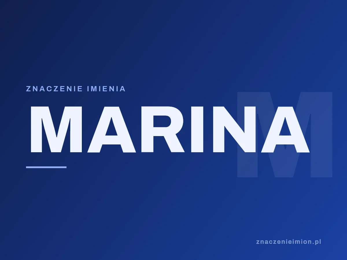 Imię Marina — grafika z serii znaczenie imion, znaczenieimion.pl.