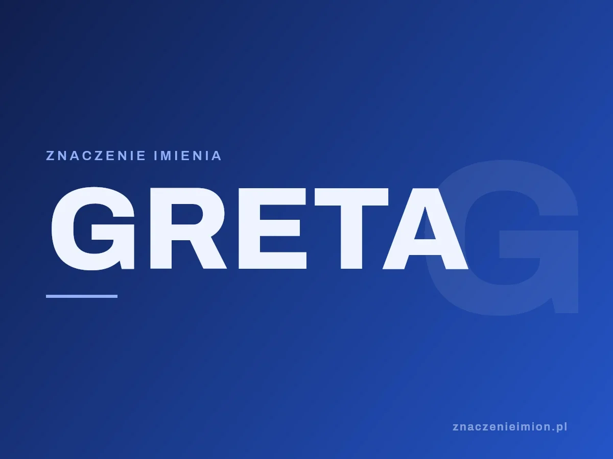 Imię Greta — grafika z serii znaczenie imion, znaczenieimion.pl.