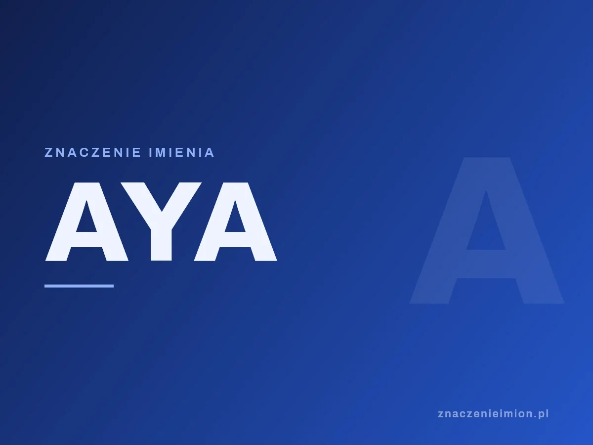 Imię Aya — grafika z serii znaczenie imion, znaczenieimion.pl.