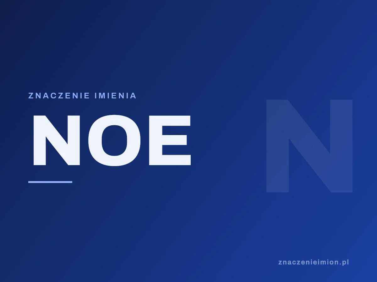 Imię Noe — grafika z serii znaczenie imion, znaczenieimion.pl.