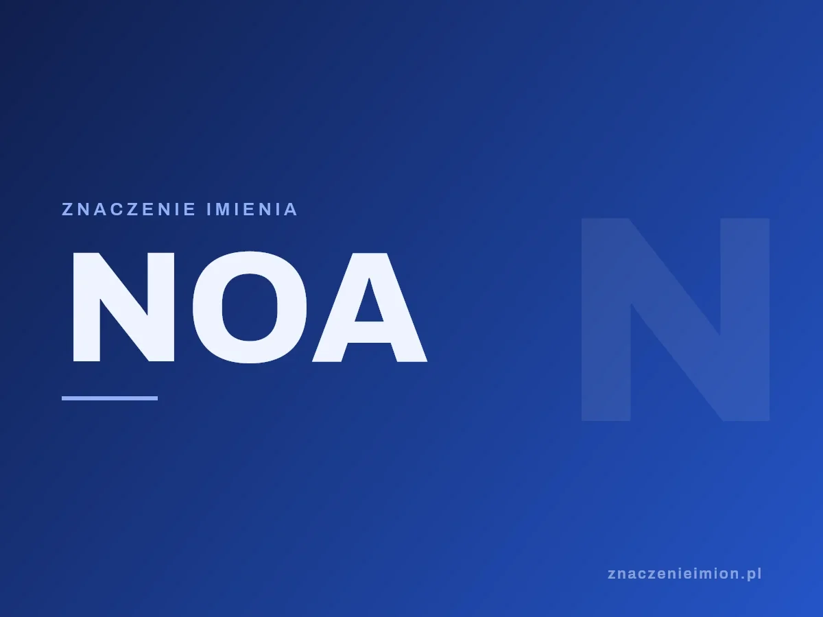 Imię Noa — grafika z serii znaczenie imion, znaczenieimion.pl.