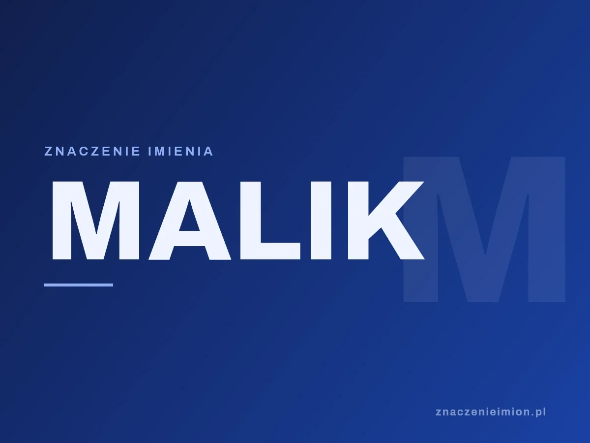Imię Malik — grafika z serii znaczenie imion, znaczenieimion.pl.