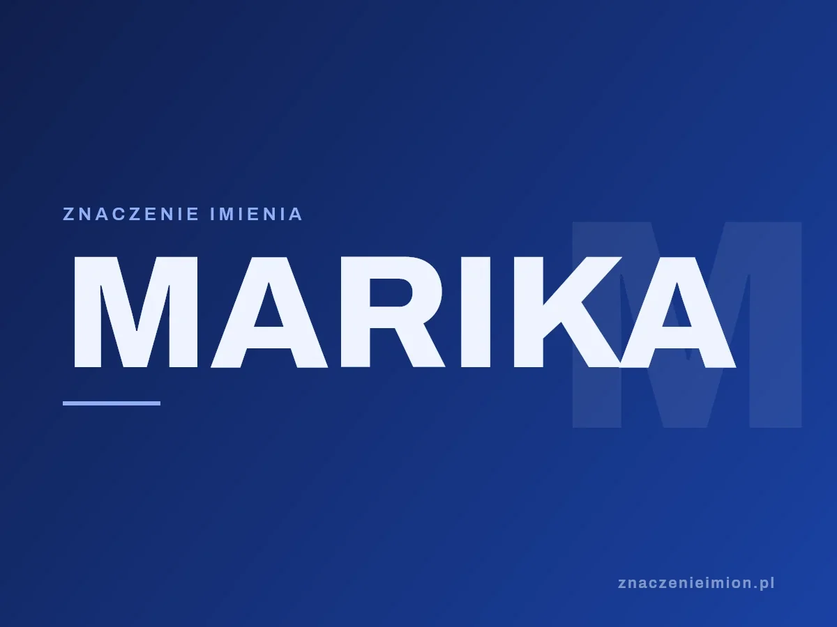 Imię Marika — grafika z serii znaczenie imion, znaczenieimion.pl.