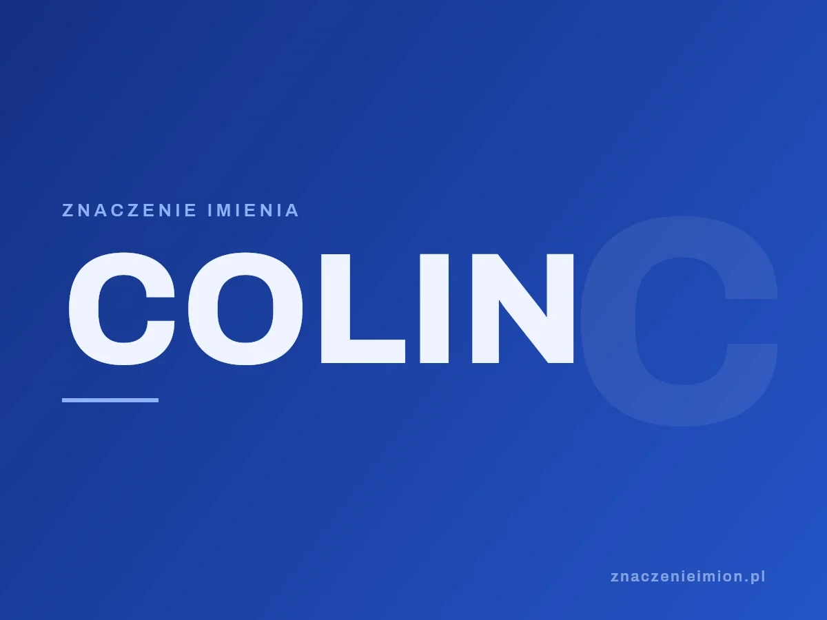 Imię Colin — grafika z serii znaczenie imion, znaczenieimion.pl.