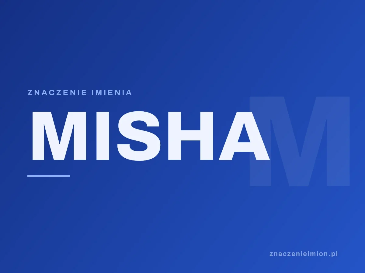 Imię Misha — grafika z serii znaczenie imion, znaczenieimion.pl.