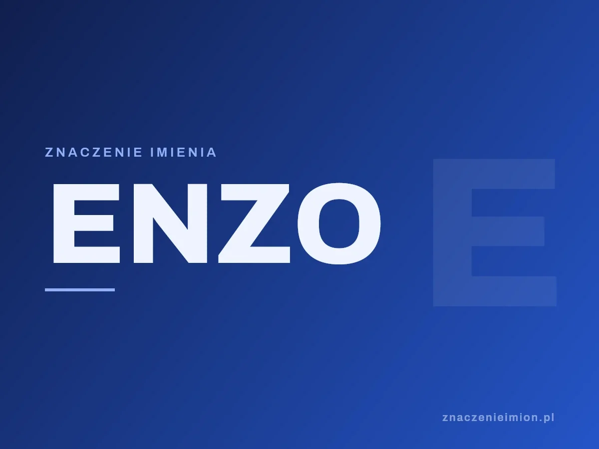 Imię Enzo — grafika z serii znaczenie imion, znaczenieimion.pl.