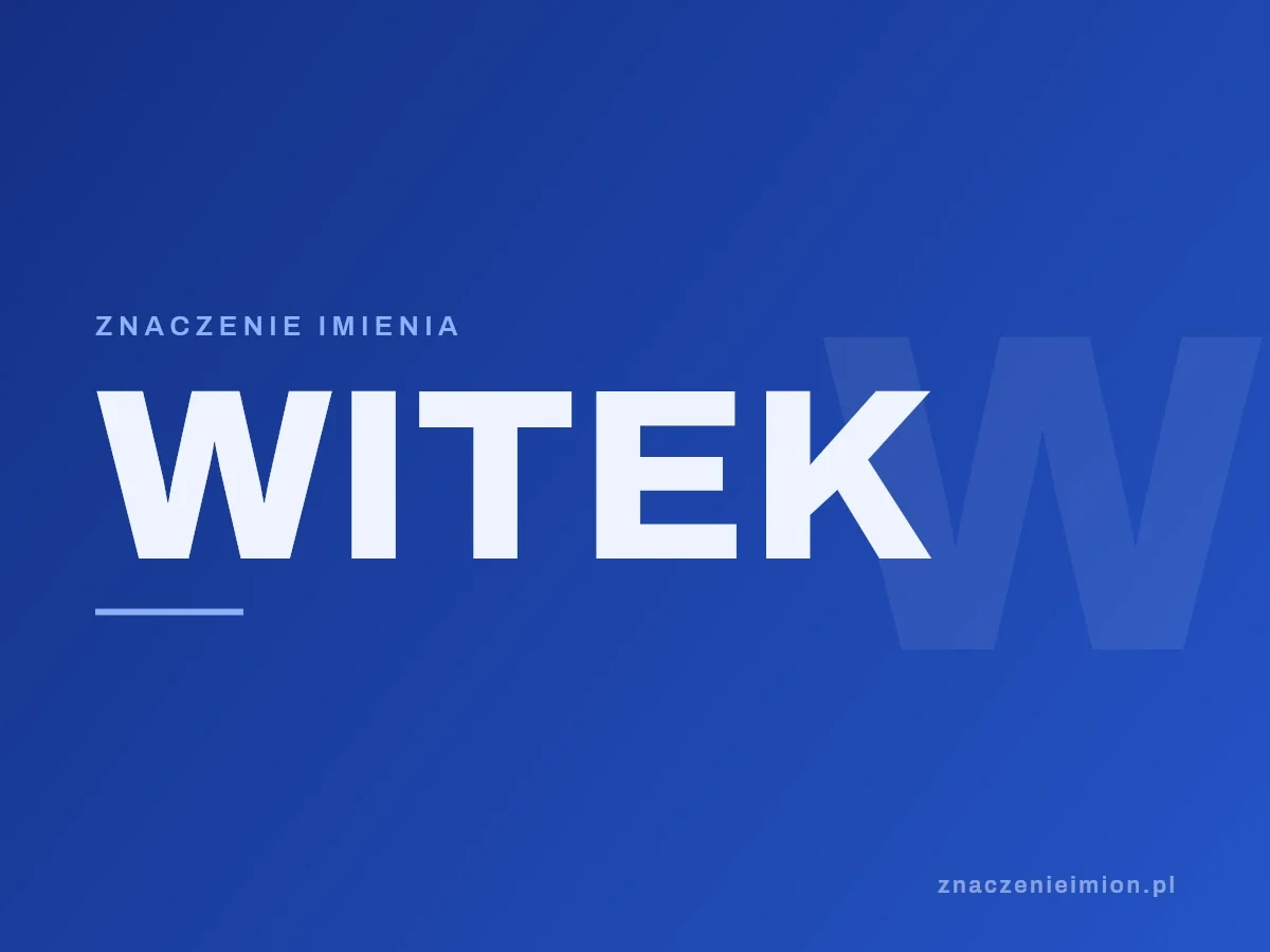 Imię Witek — grafika z serii znaczenie imion, znaczenieimion.pl.