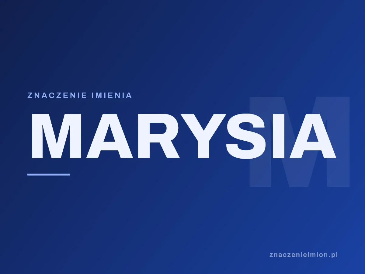 Imię Marysia — grafika z serii znaczenie imion, znaczenieimion.pl.