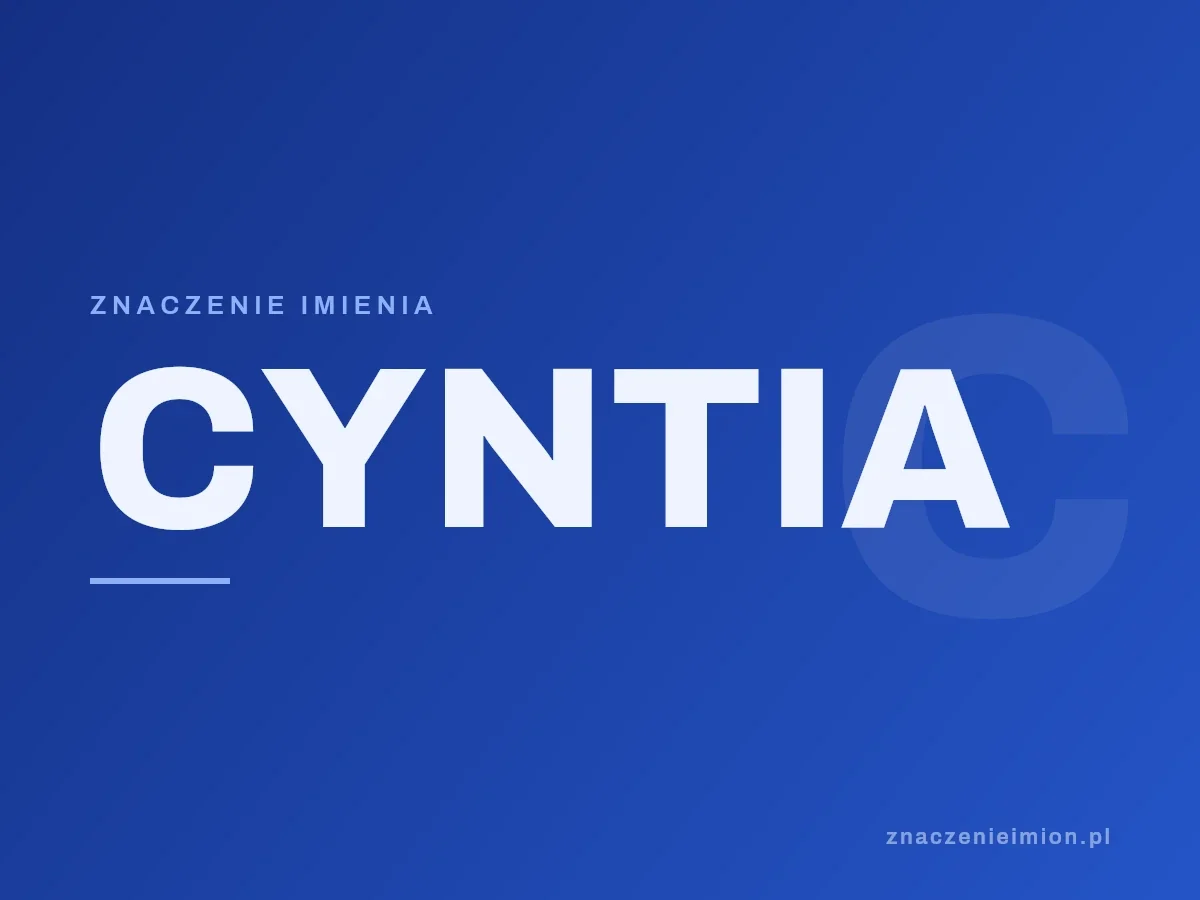 Imię Cyntia — grafika z serii znaczenie imion, znaczenieimion.pl.