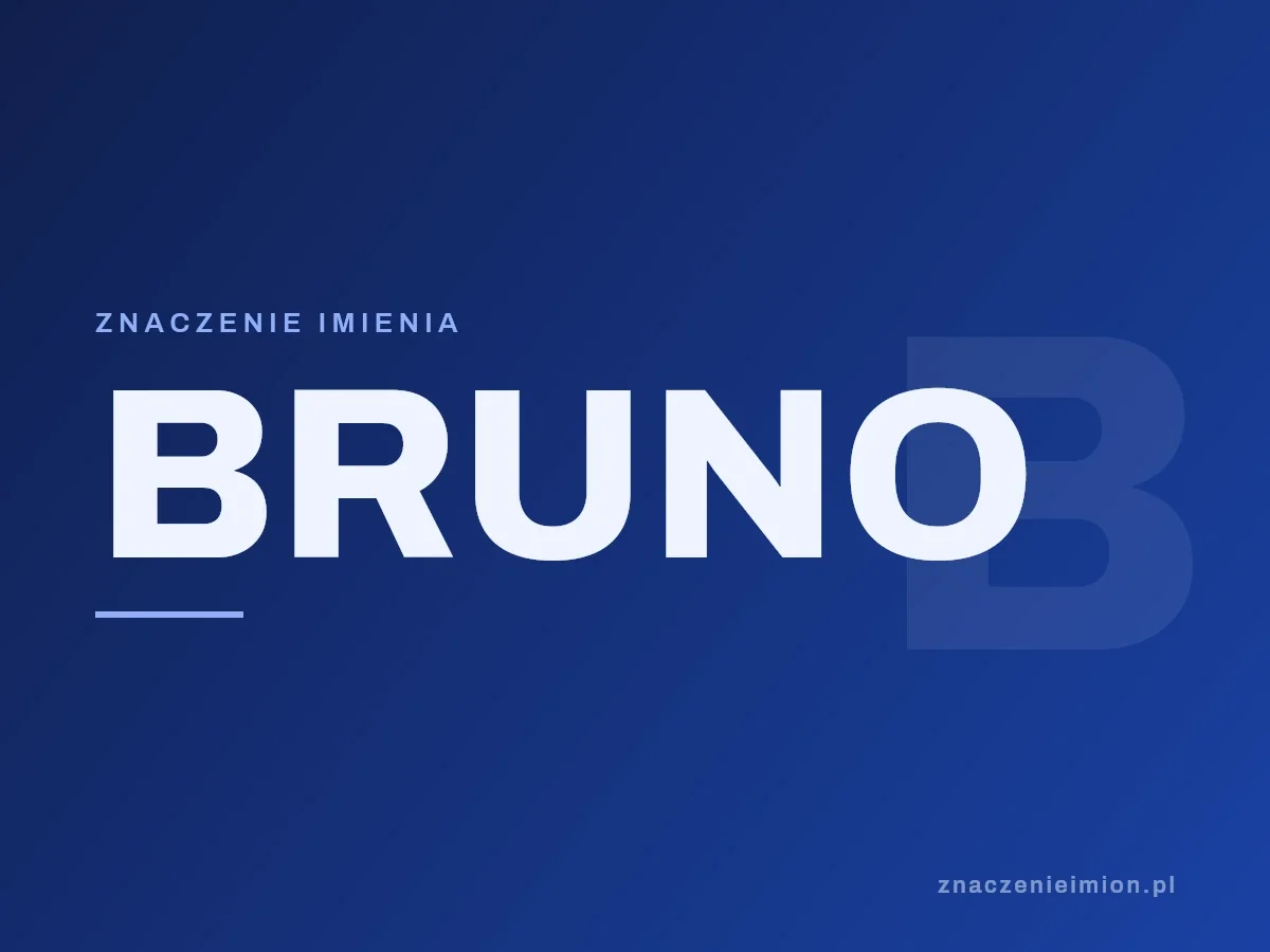 Imię Bruno — grafika z serii znaczenie imion, znaczenieimion.pl.