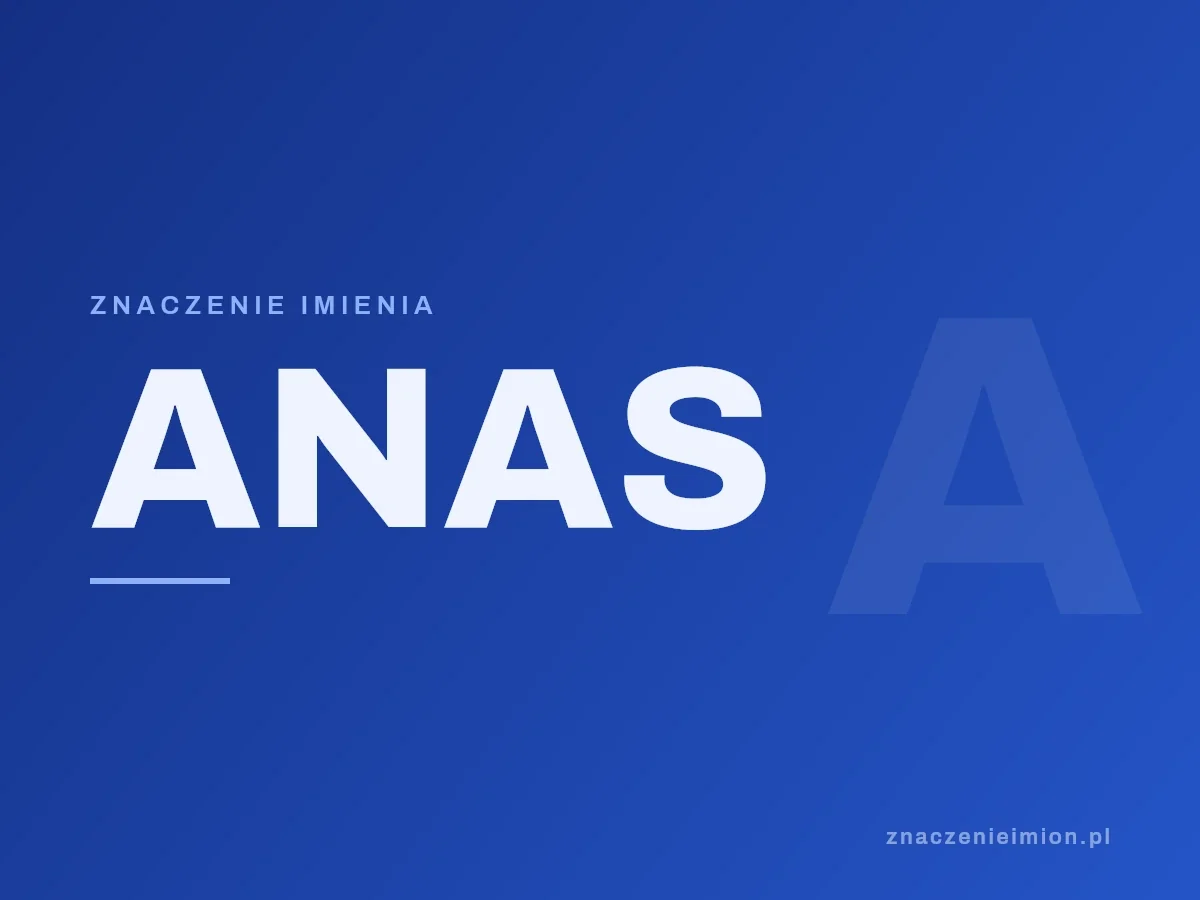 Imię Anas — grafika z serii znaczenie imion, znaczenieimion.pl.