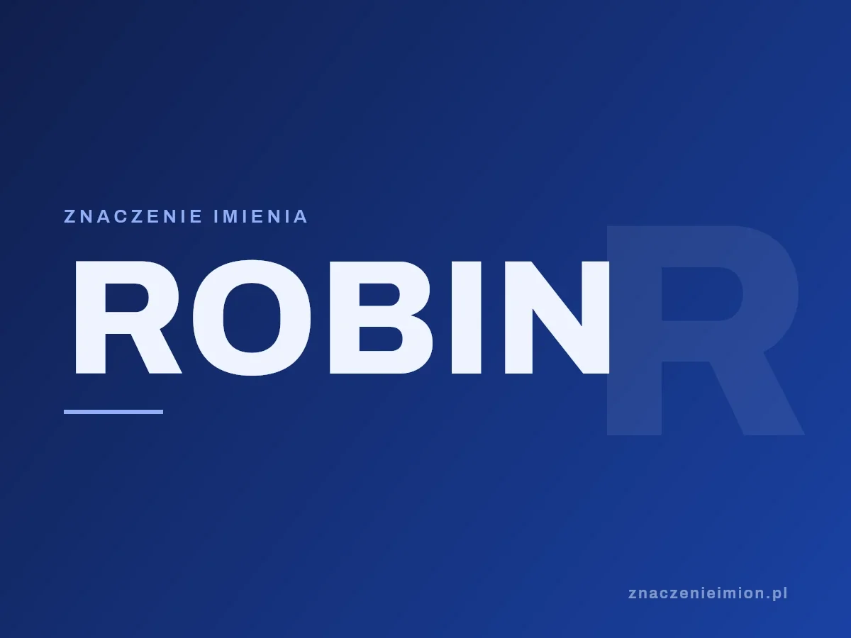 Imię Robin — grafika z serii znaczenie imion, znaczenieimion.pl.