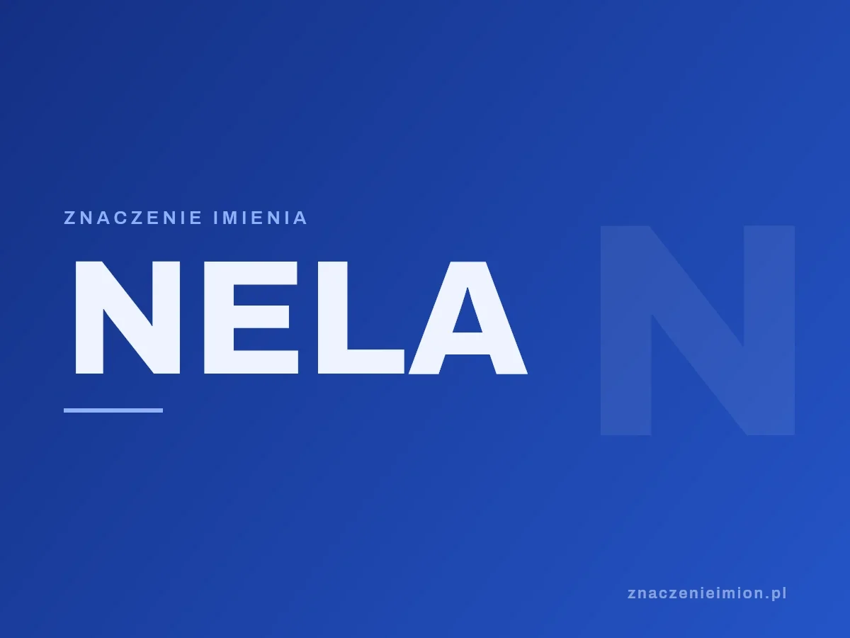 Imię Nela — grafika z serii znaczenie imion, znaczenieimion.pl.