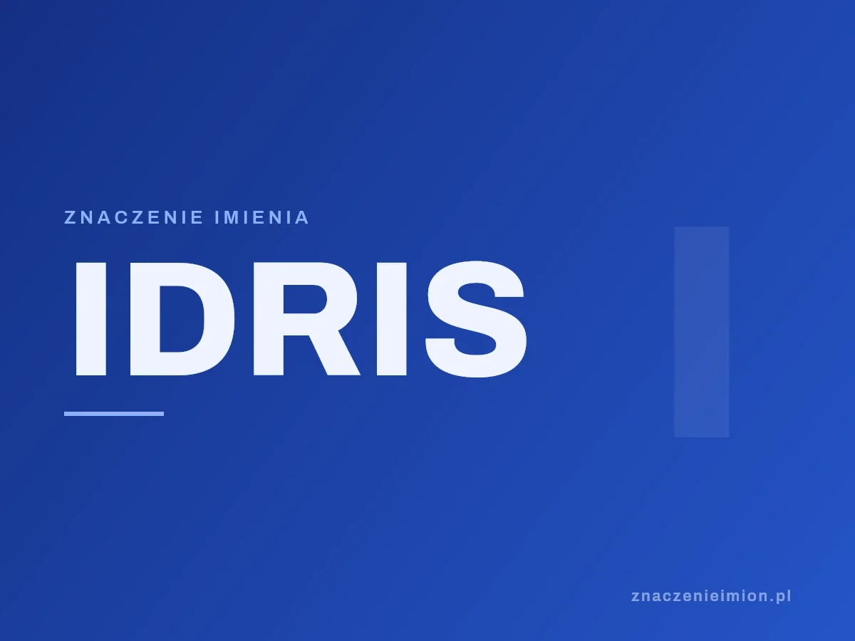 Imię Idris — grafika z serii znaczenie imion, znaczenieimion.pl.