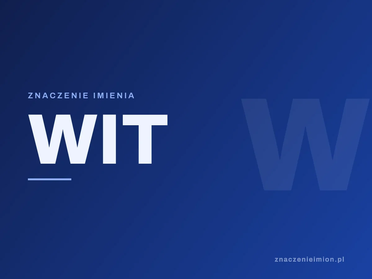 Imię Wit — grafika z serii znaczenie imion, znaczenieimion.pl.