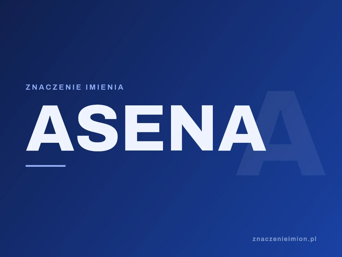 Imię Asena — grafika z serii znaczenie imion, znaczenieimion.pl.