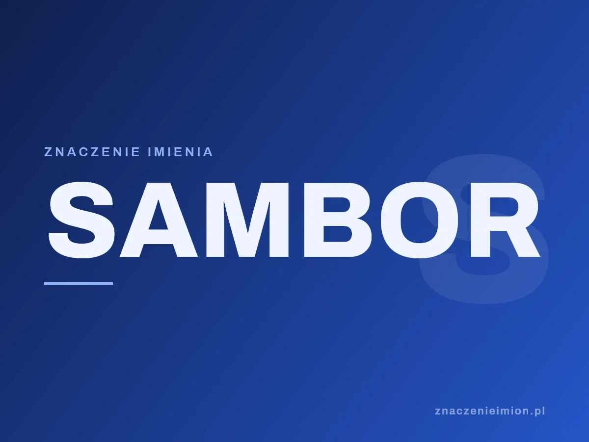 Imię Sambor — grafika z serii znaczenie imion, znaczenieimion.pl.