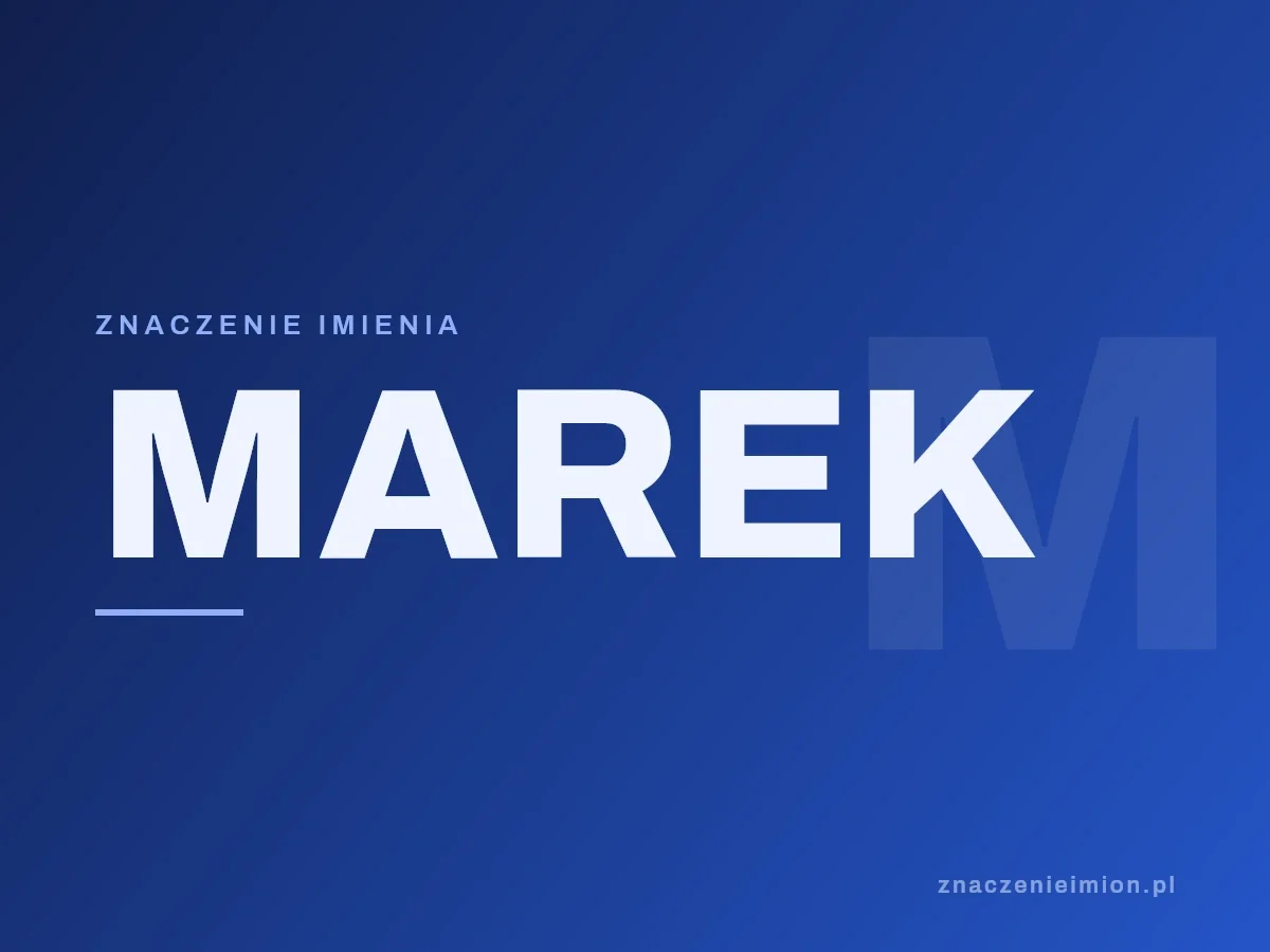 Imię Marek — grafika z serii znaczenie imion, znaczenieimion.pl.