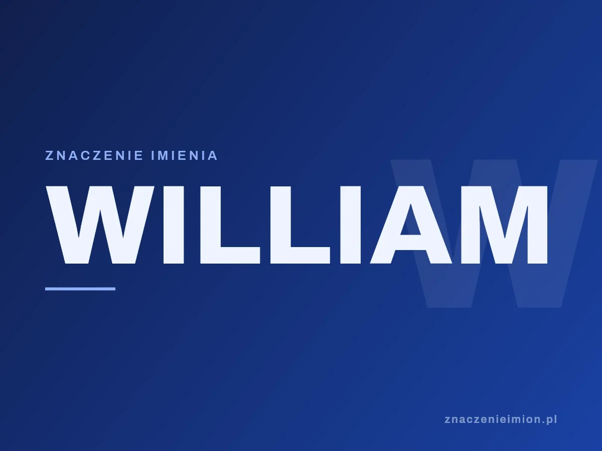 Imię William — grafika z serii znaczenie imion, znaczenieimion.pl.