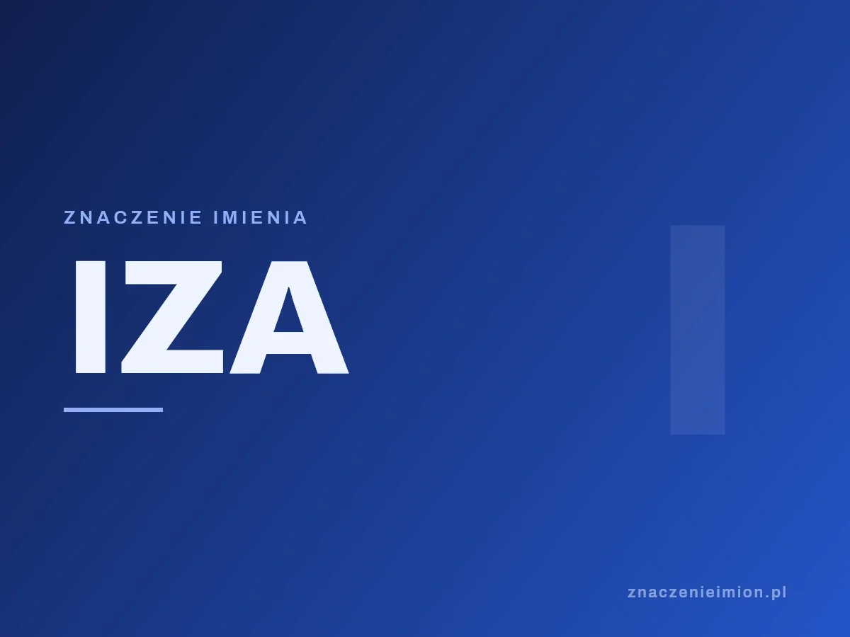 Imię Iza — grafika z serii znaczenie imion, znaczenieimion.pl.