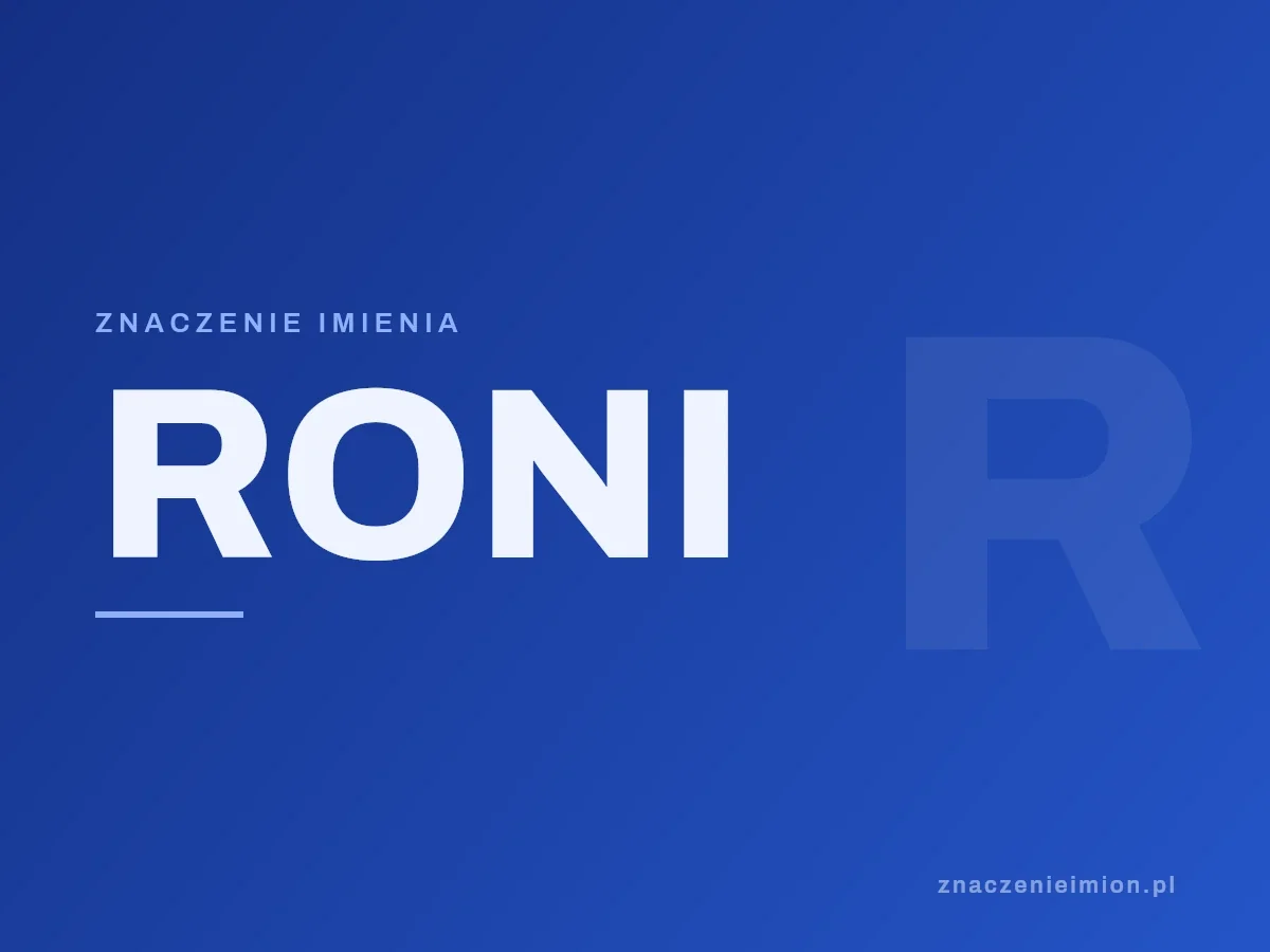 Imię Roni — grafika z serii znaczenie imion, znaczenieimion.pl.