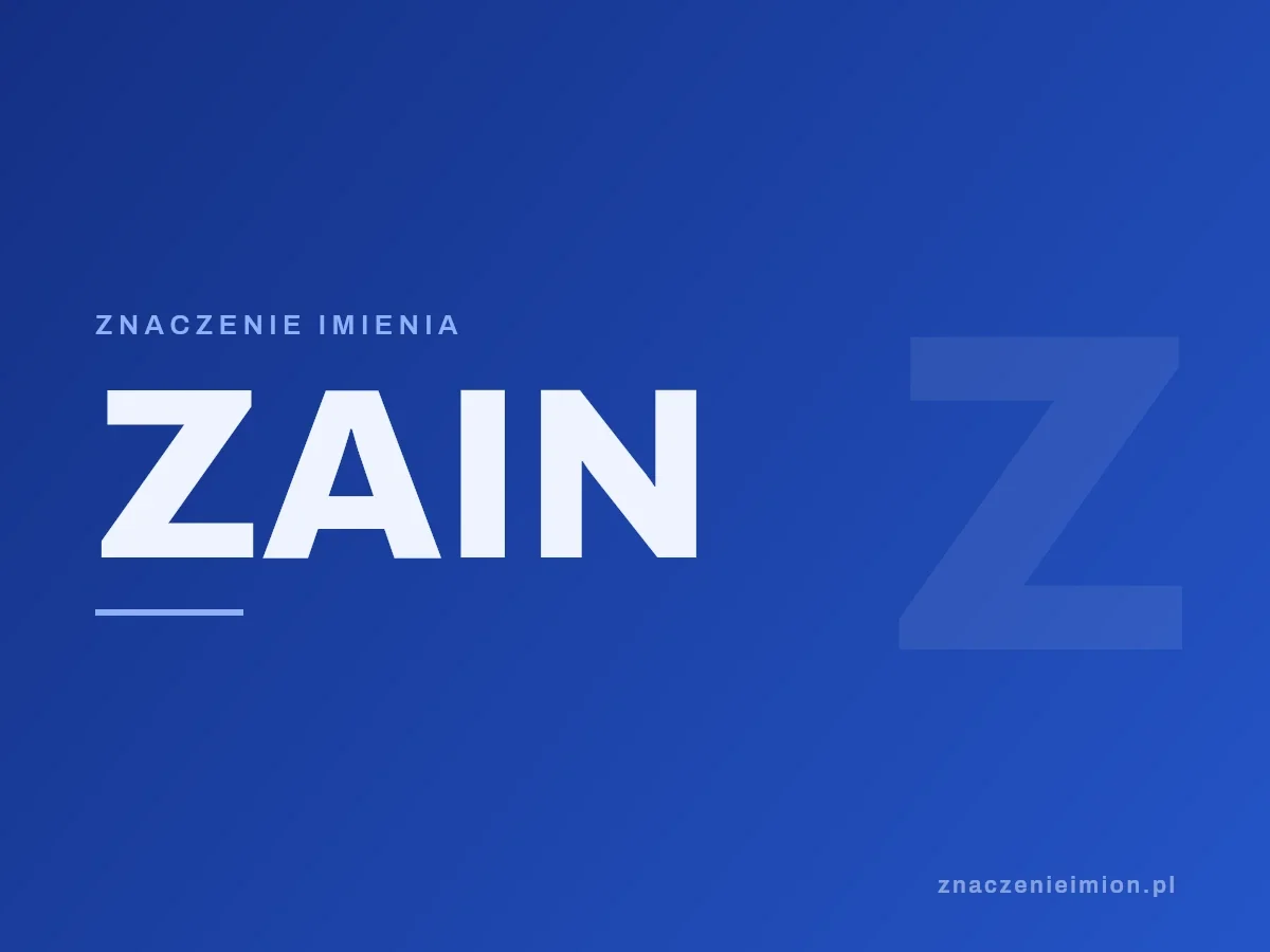 Imię Zain — grafika z serii znaczenie imion, znaczenieimion.pl.
