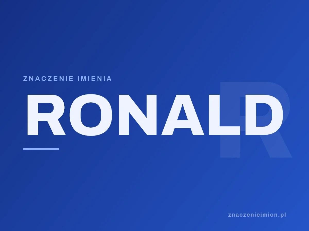 Imię Ronald — grafika z serii znaczenie imion, znaczenieimion.pl.