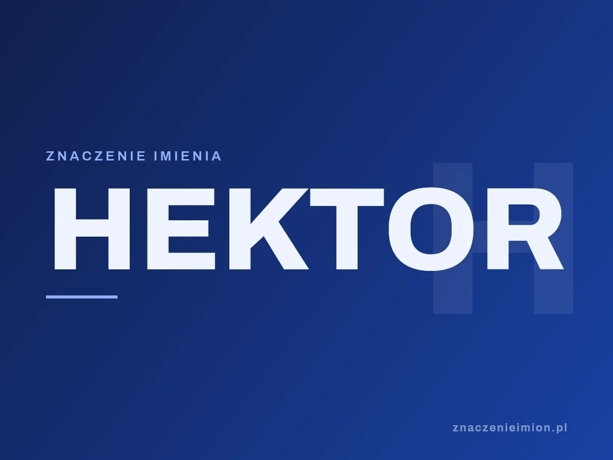 Imię Hektor — grafika z serii znaczenie imion, znaczenieimion.pl.