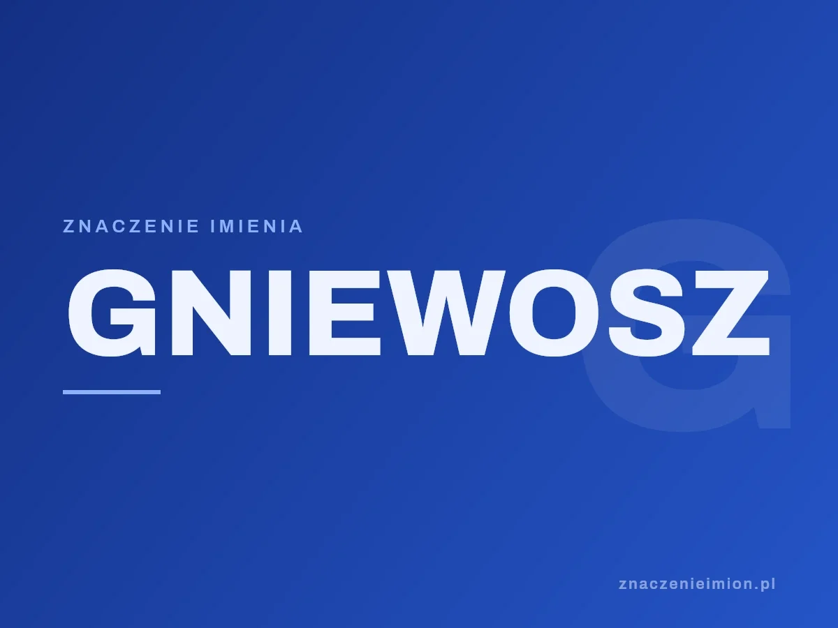 Imię Gniewosz — grafika z serii znaczenie imion, znaczenieimion.pl.
