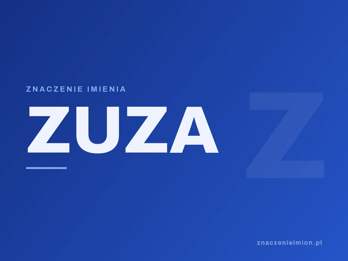 Imię Zuza — grafika z serii znaczenie imion, znaczenieimion.pl.