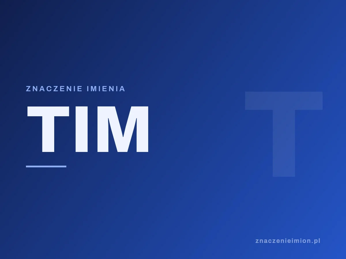 Imię Tim — grafika z serii znaczenie imion, znaczenieimion.pl.