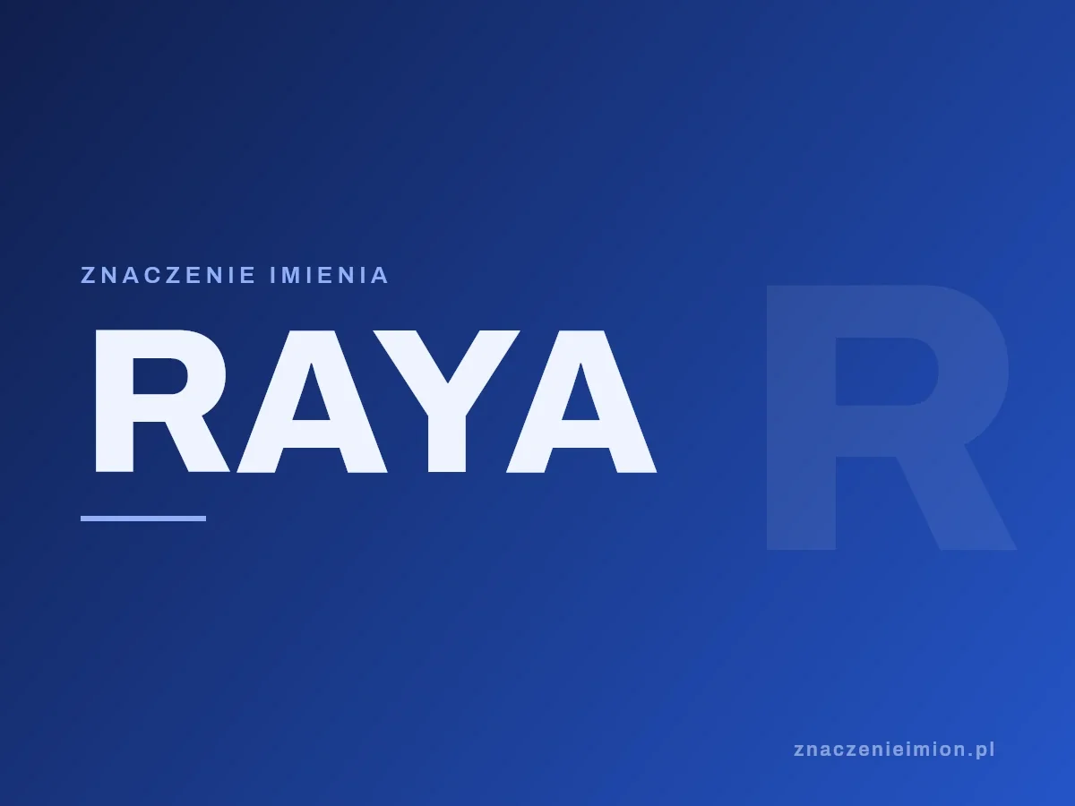 Imię Raya — grafika z serii znaczenie imion, znaczenieimion.pl.