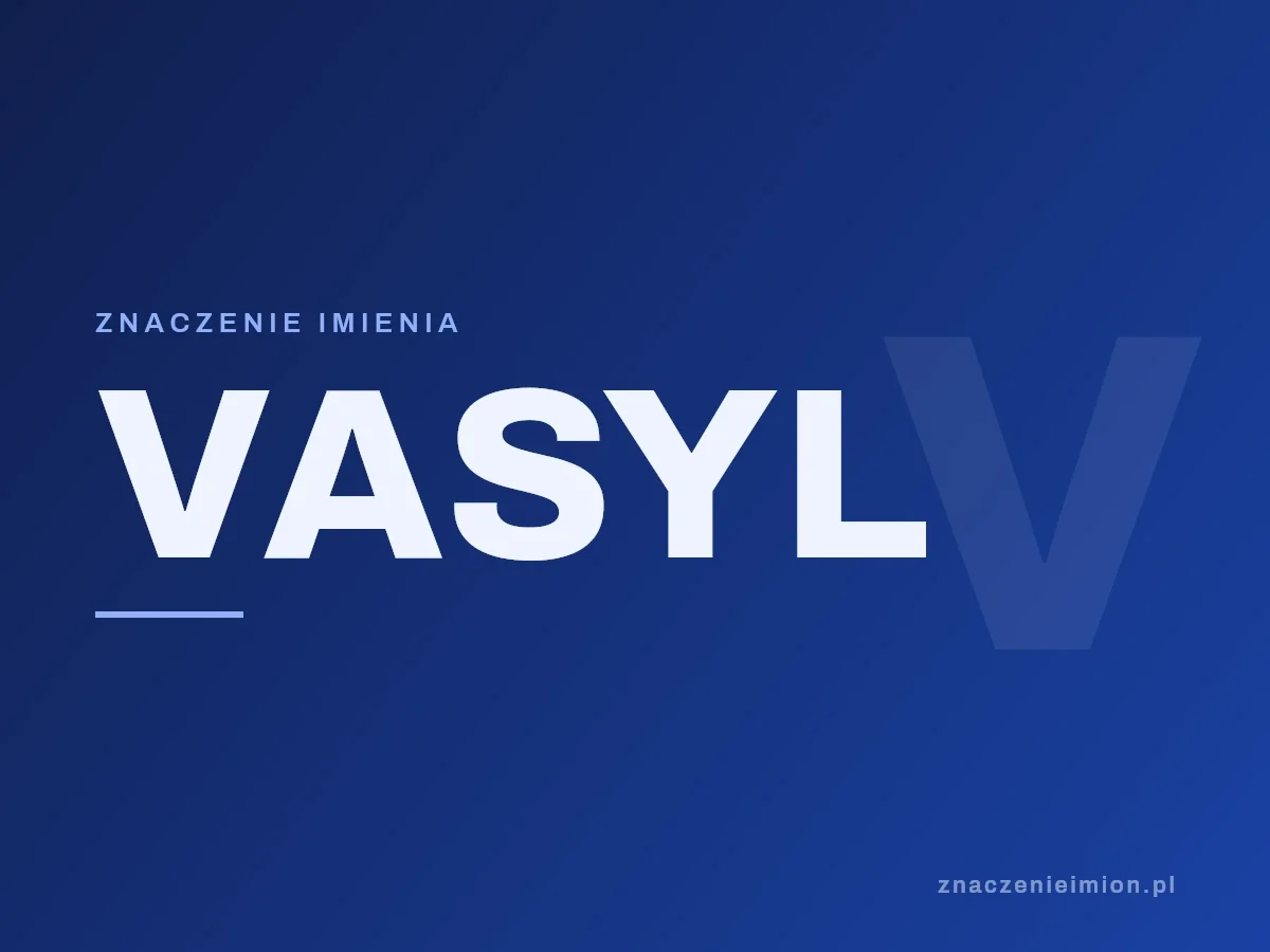 Imię Vasyl — grafika z serii znaczenie imion, znaczenieimion.pl.
